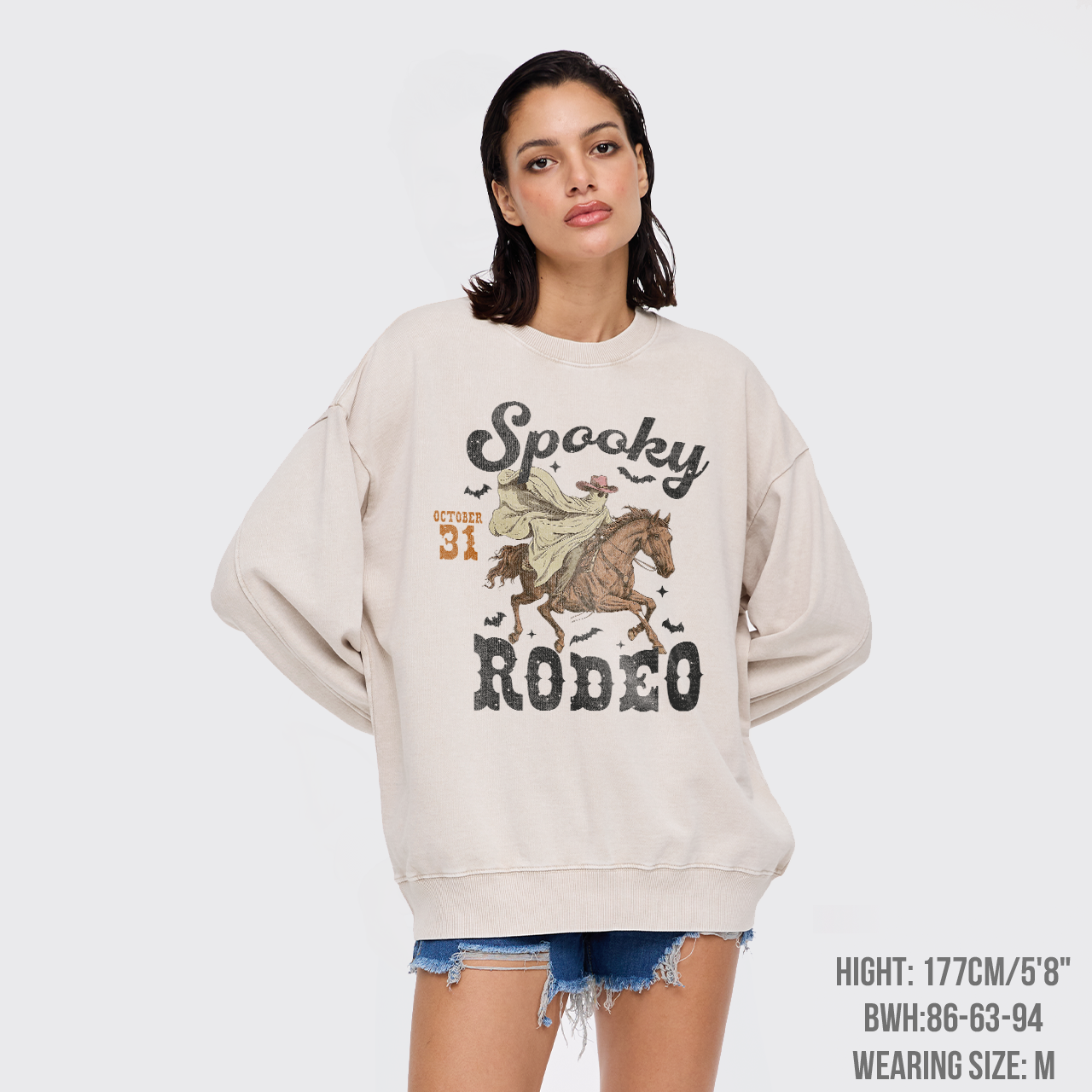 Spooky Rodeo Western Halloween Washed Sweatshirts