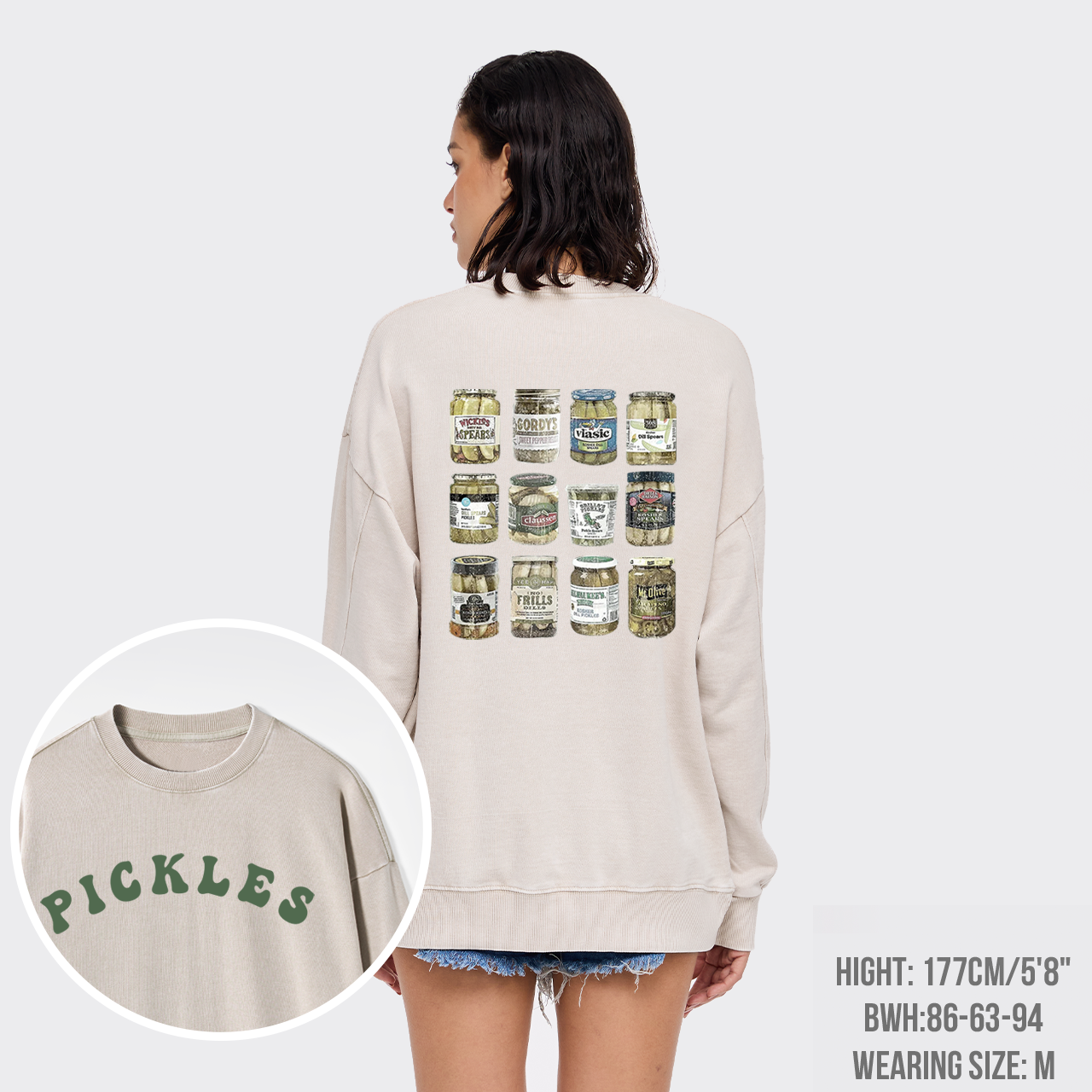 Canned Pickles Lovers Vintage Washed Sweatshirts