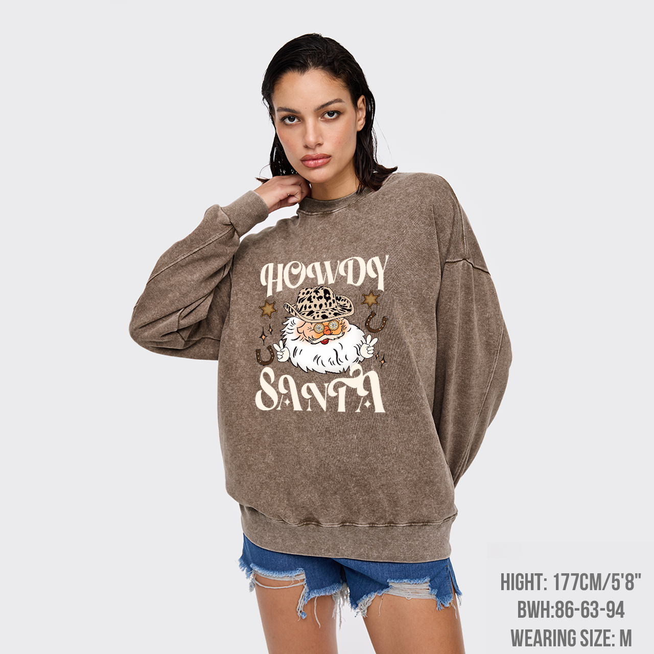 Howdy Santa Washed Sweatshirts
