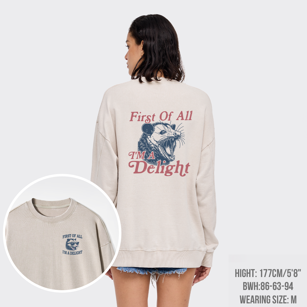I'm A Delight Washed Sweatshirts