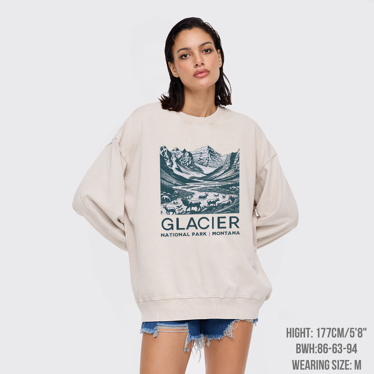 Glacier National Park Washed Sweatshirts