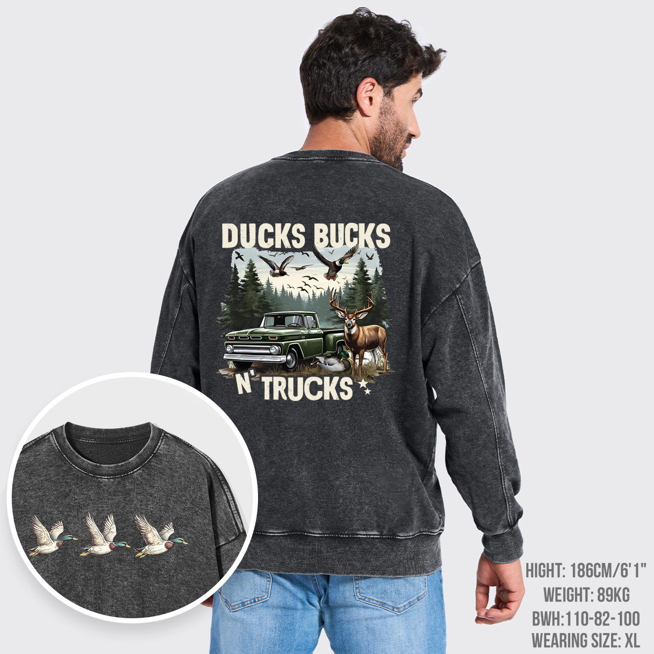 Bucks Ducks N'trucks Washed Sweatshirts