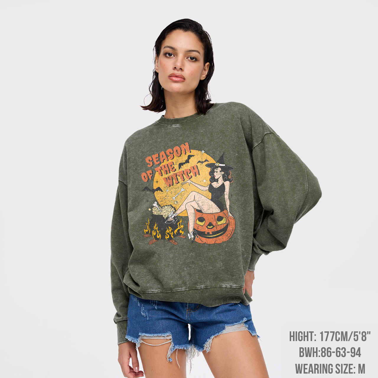 Season Of The Witch Halloween Washed Sweatshirts