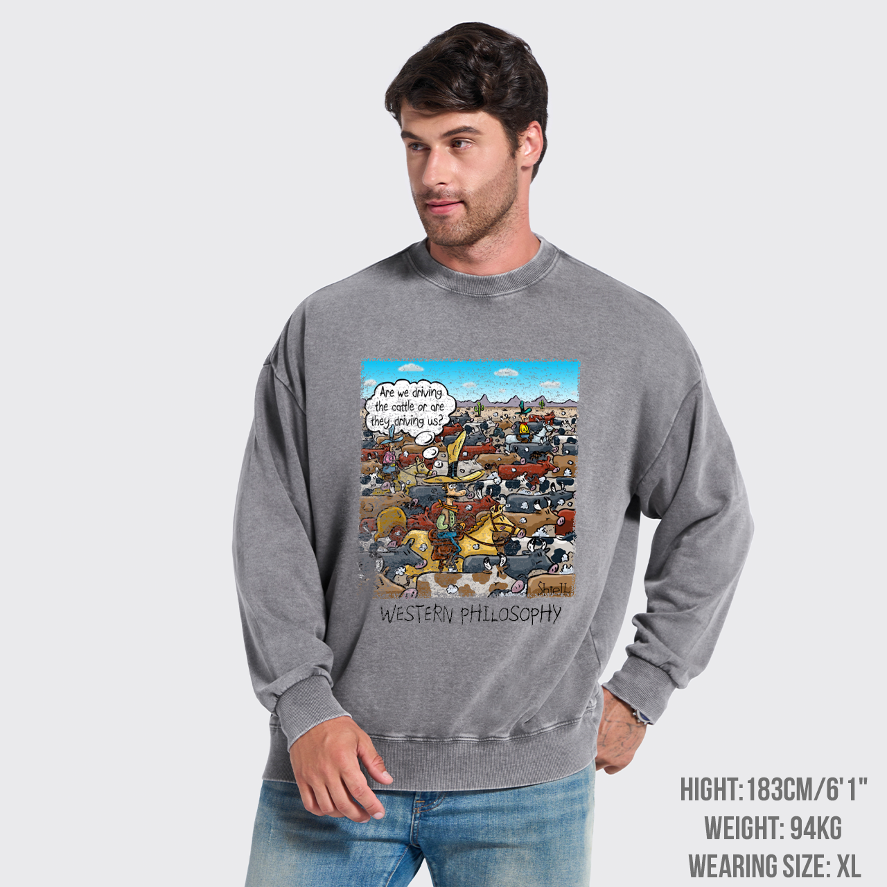 Cowboy Philsophy Washed Sweatshirts