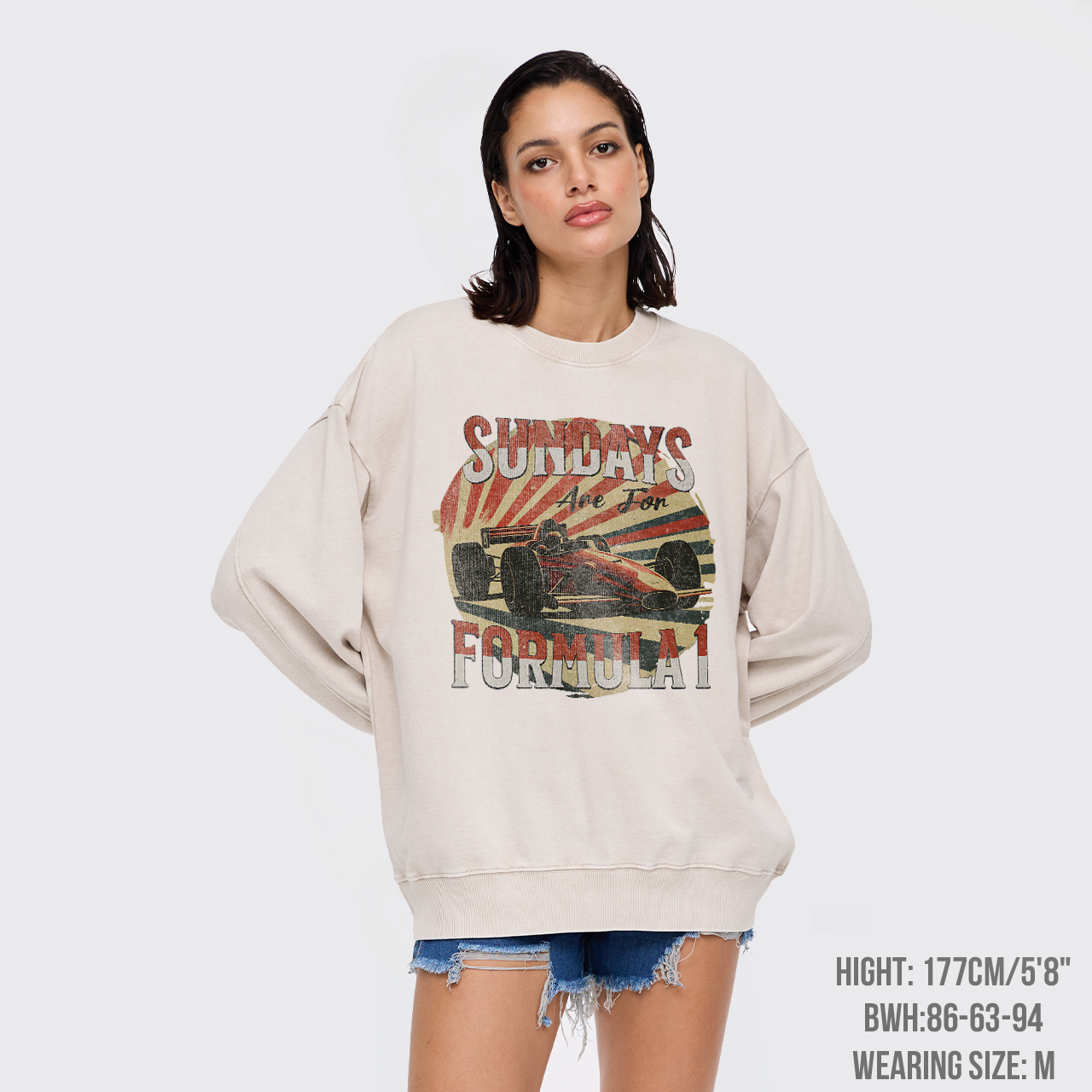 Retro F1 Washed Sweatshirts