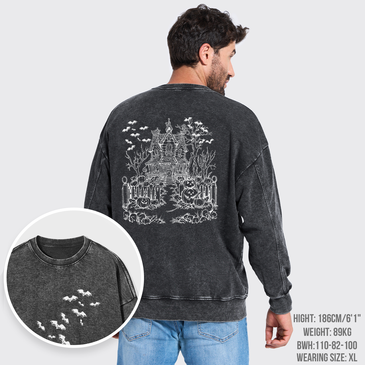 Haunted House,Welcome To Your Presence Washed Sweatshirts