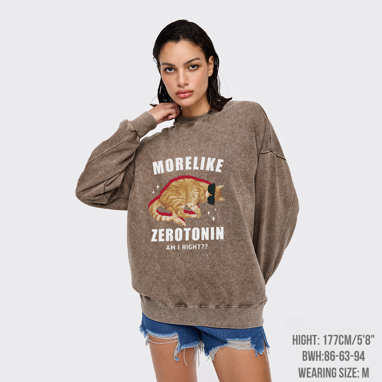 More Like Zerotonin Am I Right Washed Sweatshirts