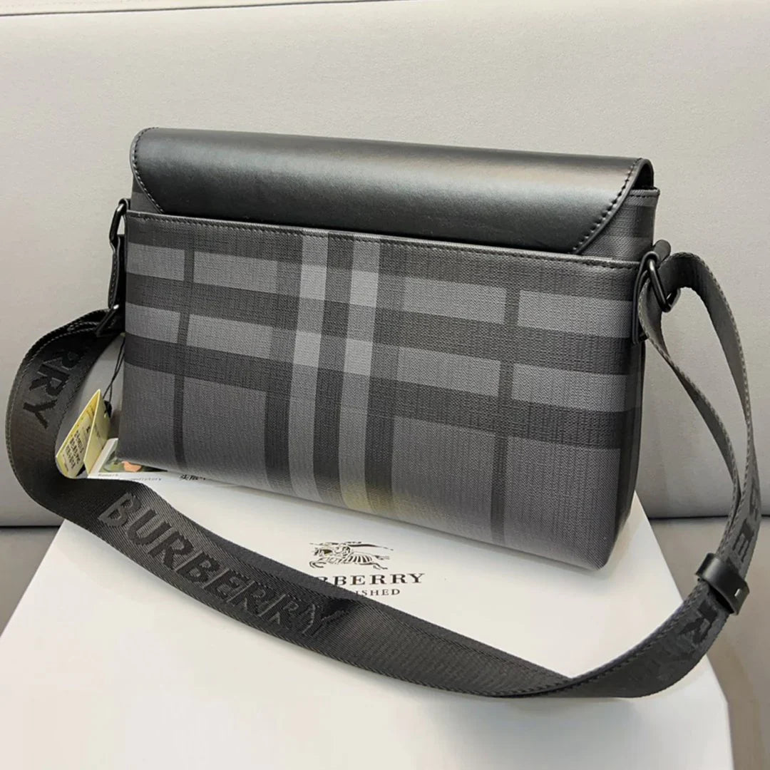 Flap Messenger Bag Plaid Men's Crossbody Bag 1024011217