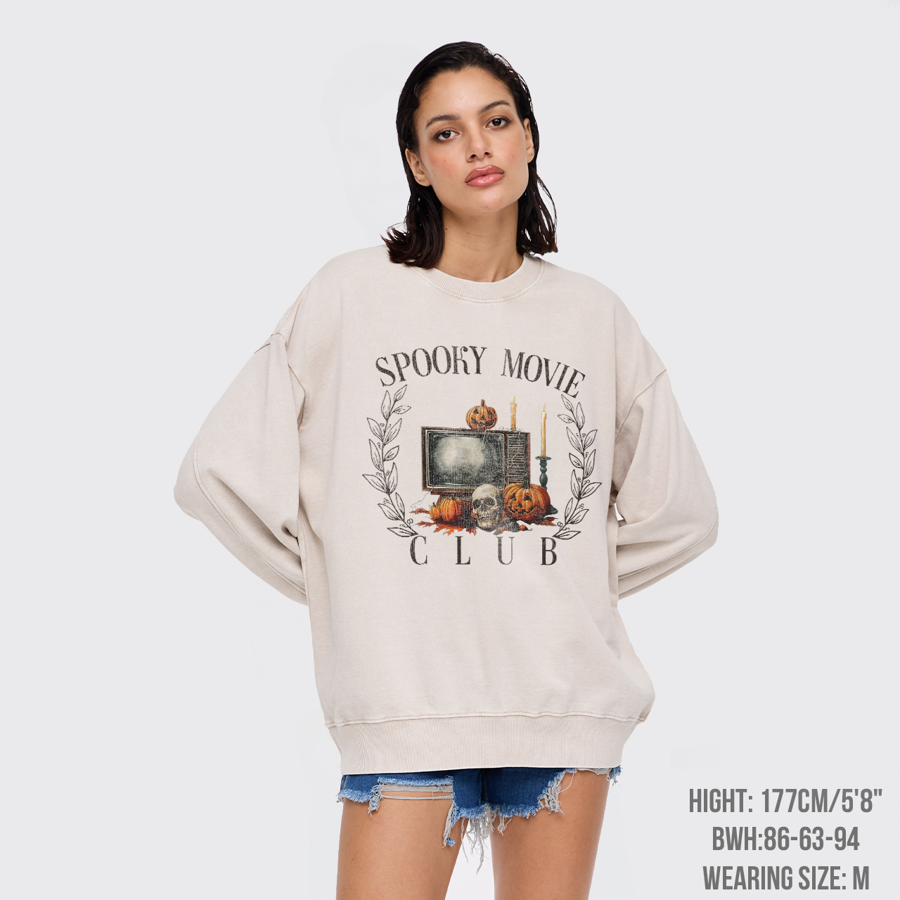 Spooky Movie Club Washed Sweatshirts