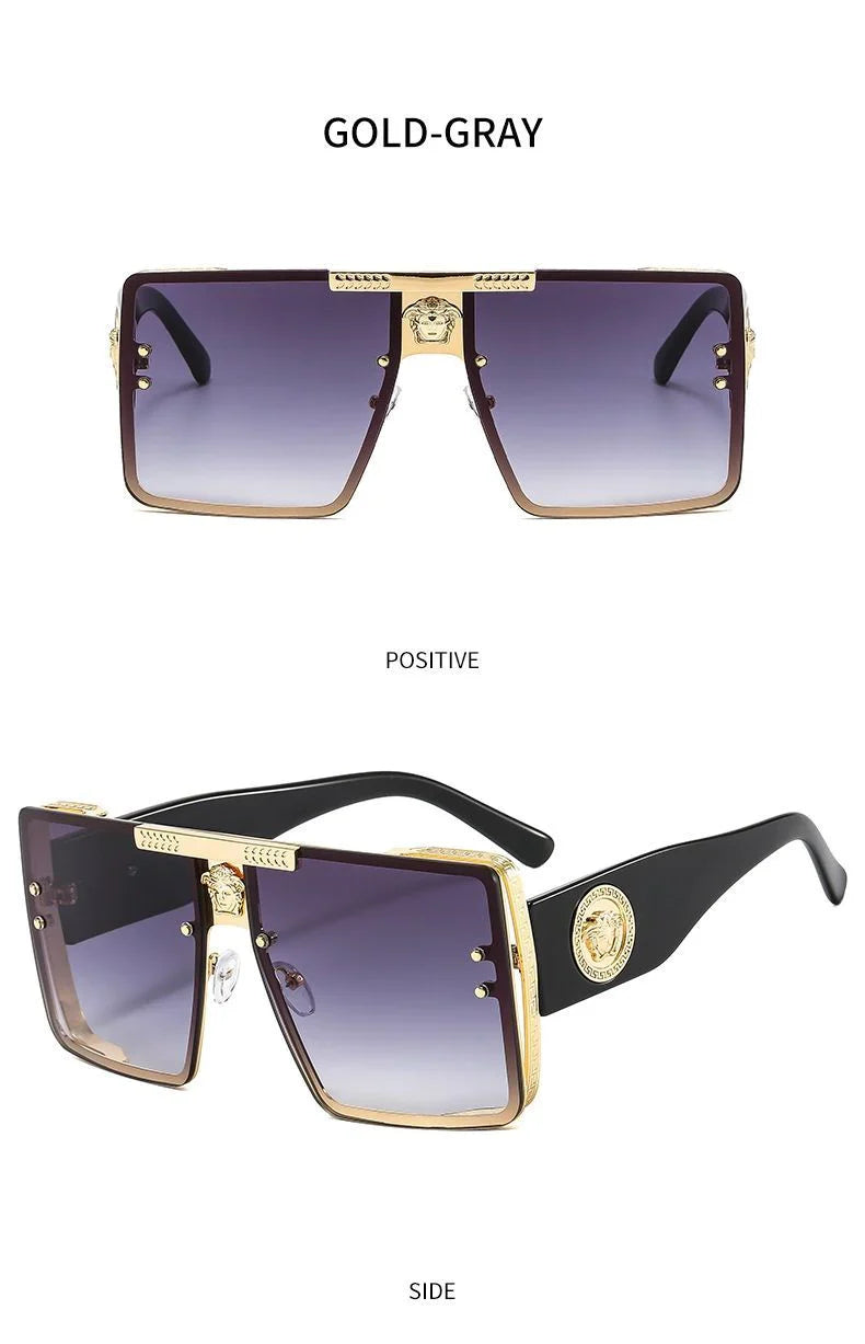 Fashion Generous Frame Glasses Personalized Metal Sunglasses 1024030805