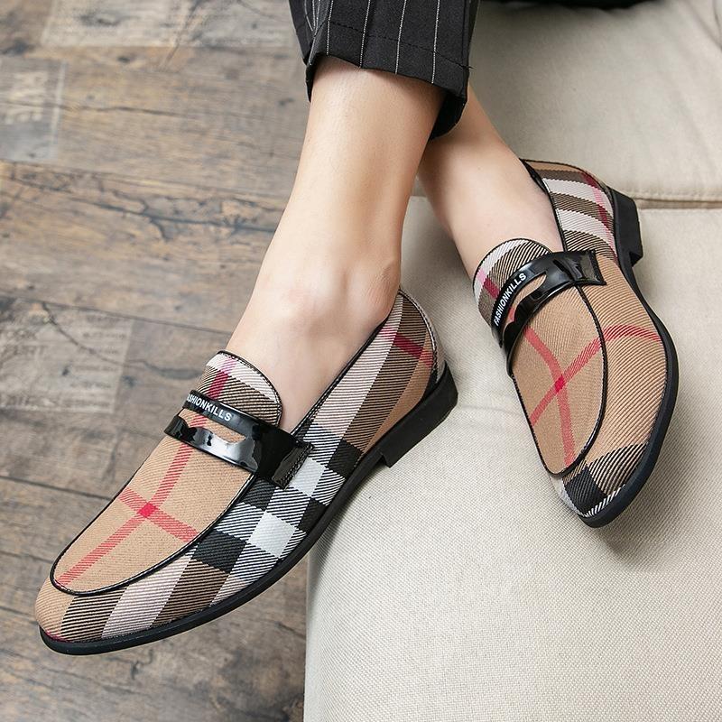 New classic formal color matching casual leather shoes 1024022105