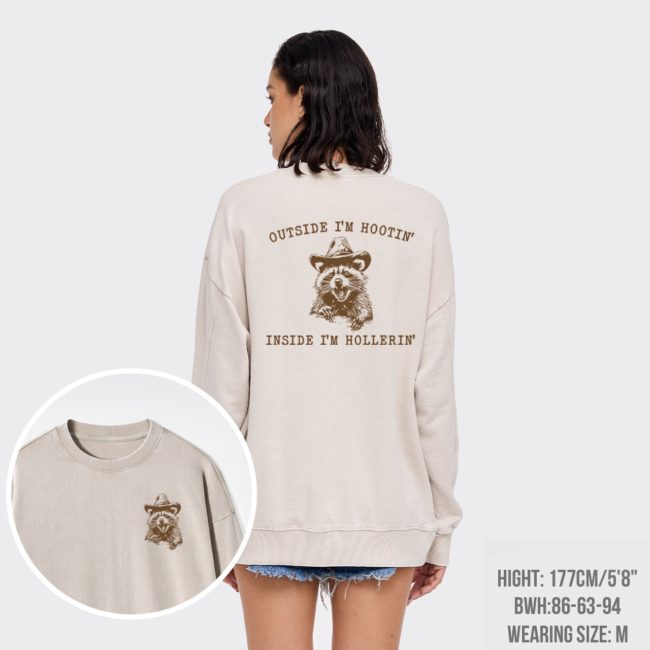 Outside I'm Hootin But Inside I Be Hollerin Washed Sweatshirts