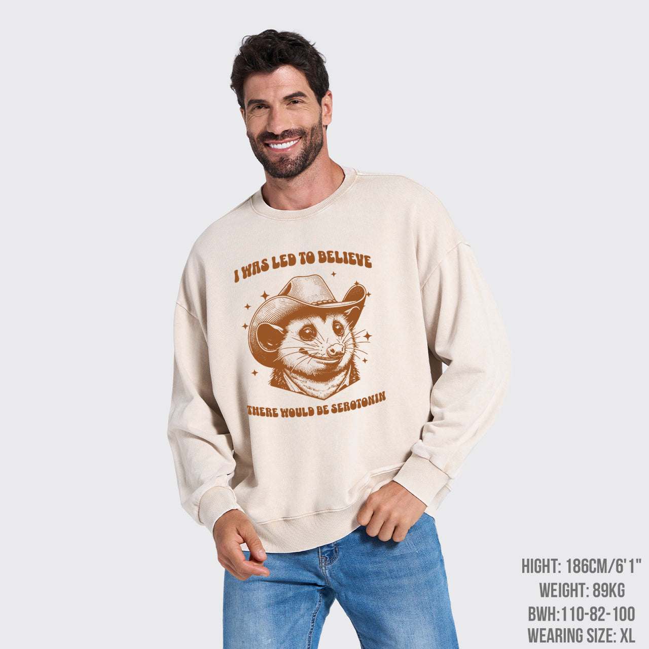 I Was Led To Believe Be Seratonin Washed Sweatshirts