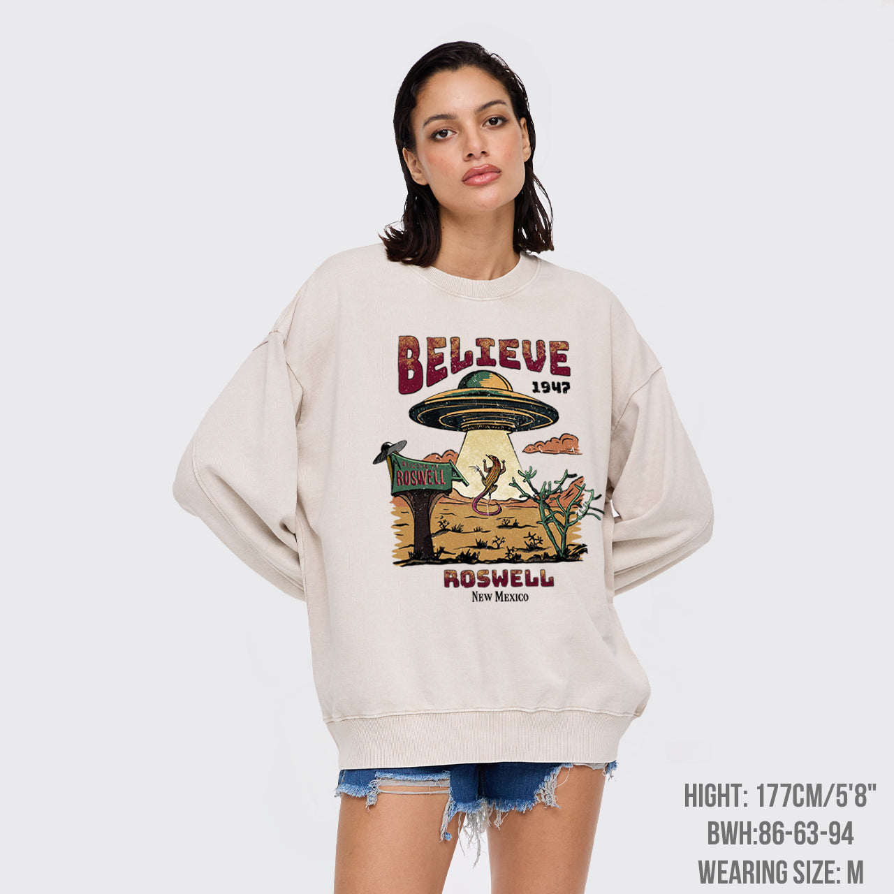 Believe Alien Washed Sweatshirts