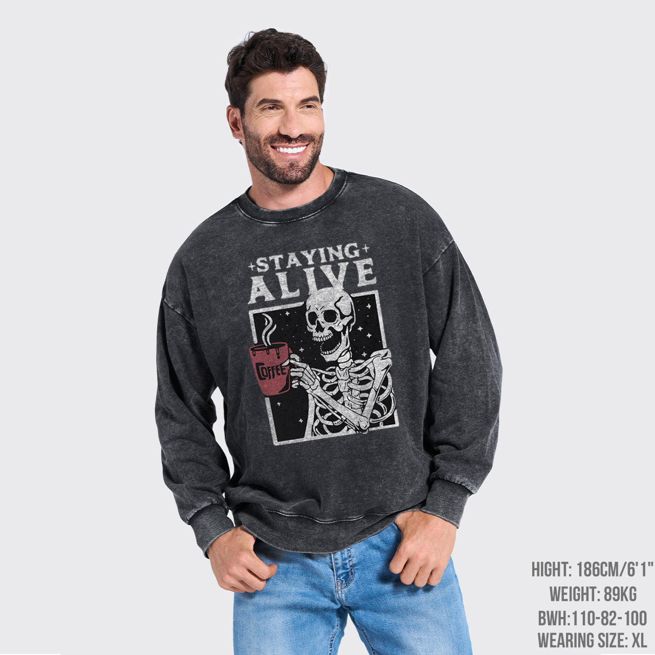 Staying Alive Washed Sweatshirts