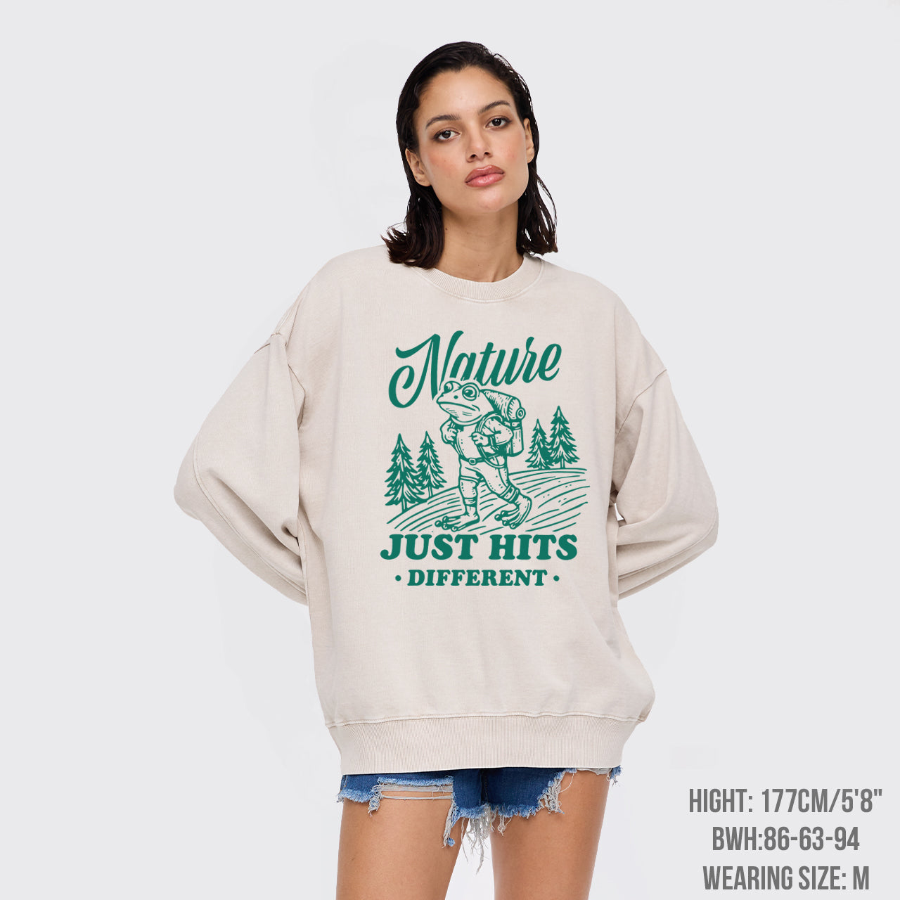 Nature Just Hits Different Washed Sweatshirts