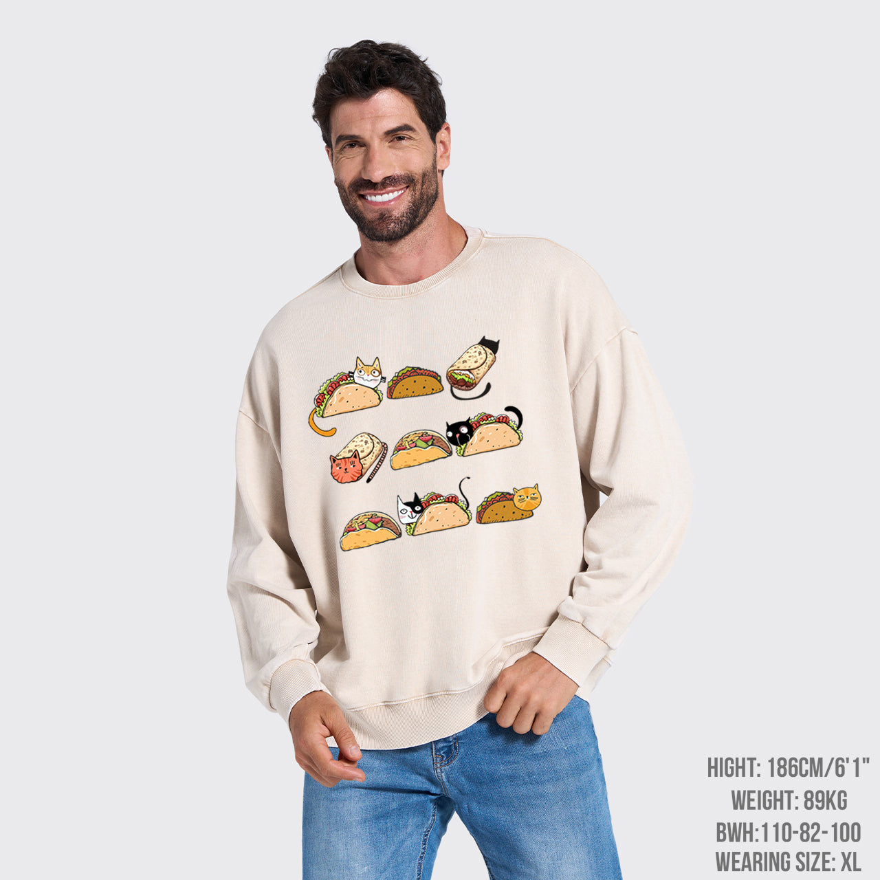 Taco Cat Washed Sweatshirts