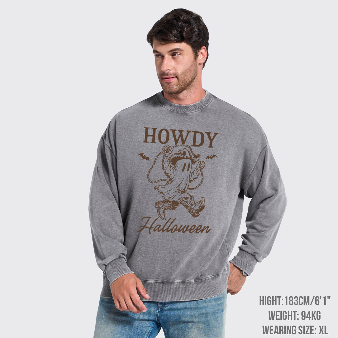 Funny Boo Ghost Halloween Washed Sweatshirts