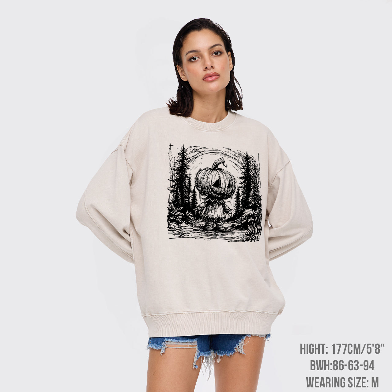 Horror Pumpkin Halloween Washed Sweatshirts
