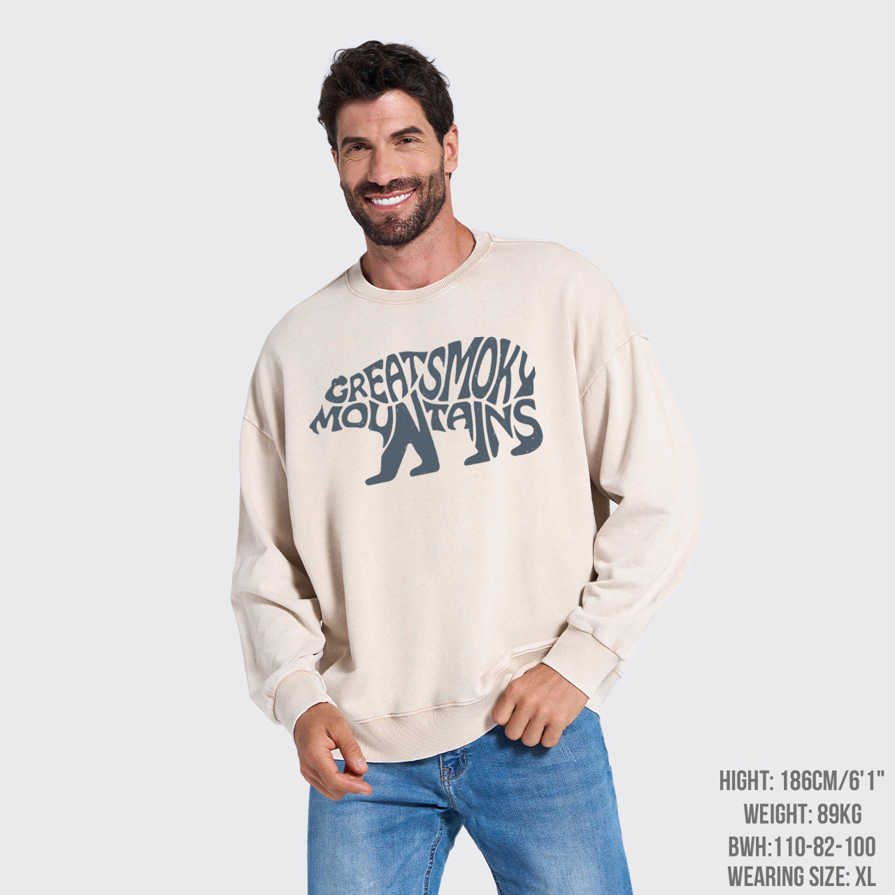 Great Smoky Mountains In A Bear Washed Sweatshirts