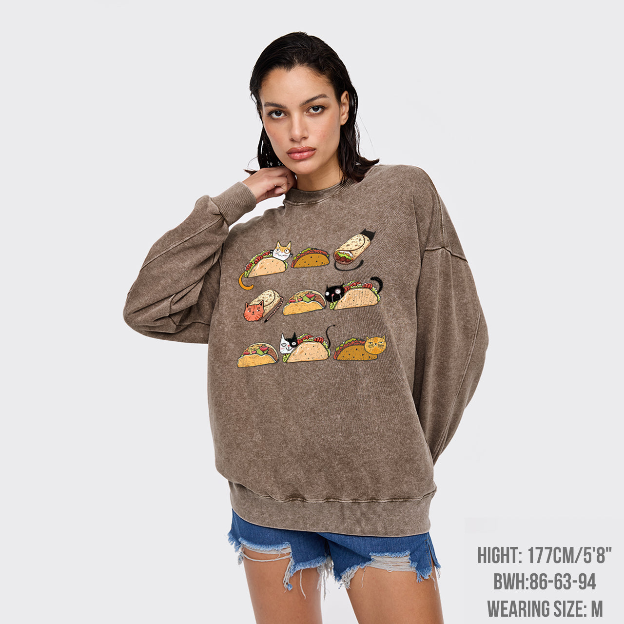 Taco Cat Washed Sweatshirts