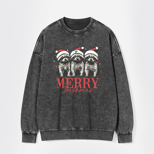 Merry Trashmas Washed Sweatshirts