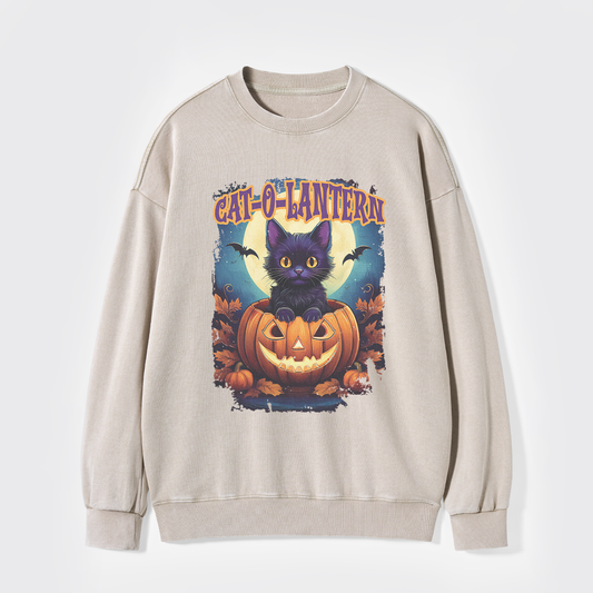 Cat-O-Lantern Washed Sweatshirts