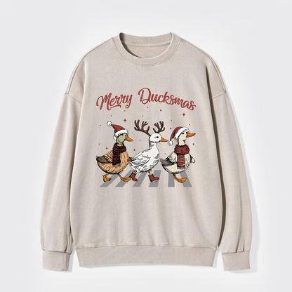 Merry Ducksmas Washed Sweatshirts