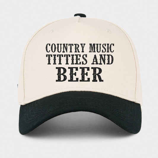 Country Music Titties And Beer Baseball Cap