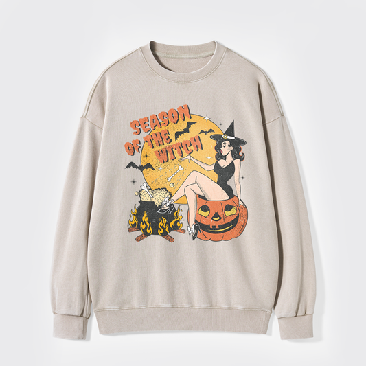 Season Of The Witch Halloween Washed Sweatshirts