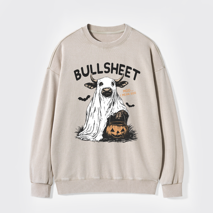Funny Halloween Bullsheet  Washed Sweatshirts