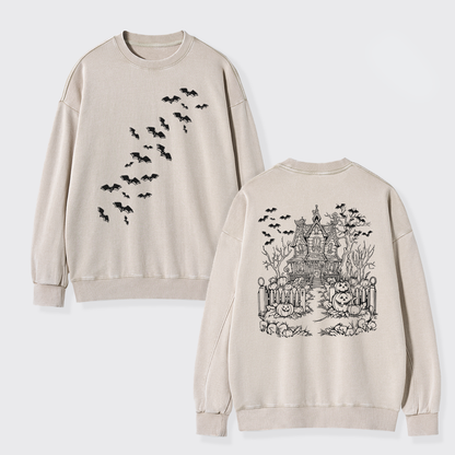 Haunted House,Welcome To Your Presence Washed Sweatshirts