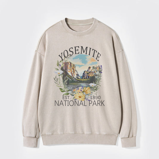 Cute Floral National Park Washed Sweatshirts