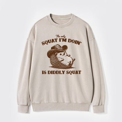 The Only Squat I'm Doing,Is Diddly Squat Washed Sweatshirts
