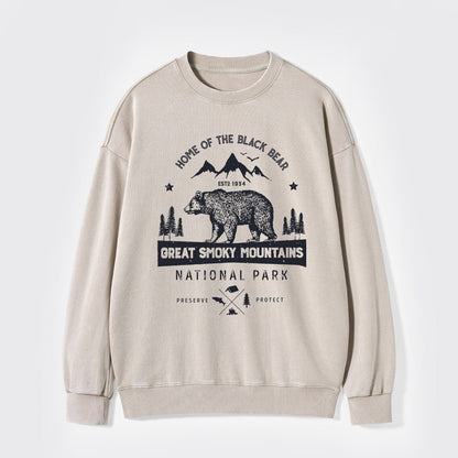 Great Smoky Mountains Home Of The Black Bear Washed Sweatshirts