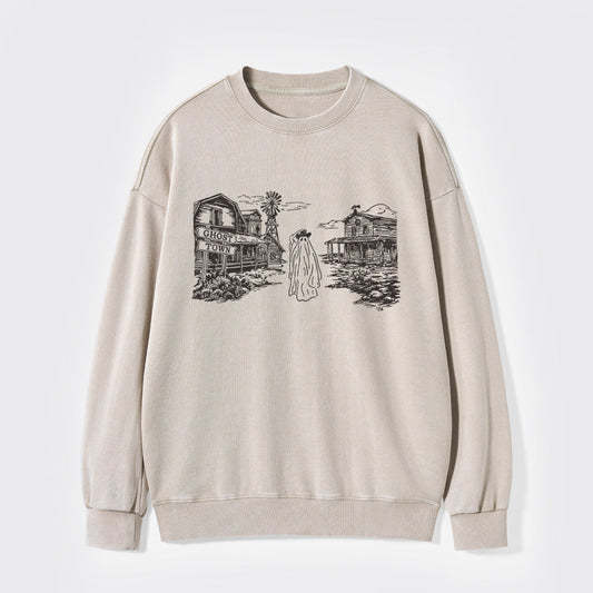 Western Halloween Ghost Town Washed Sweatshirts