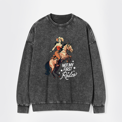 Retro Rodeo Cowgirl Washed Sweatshirts