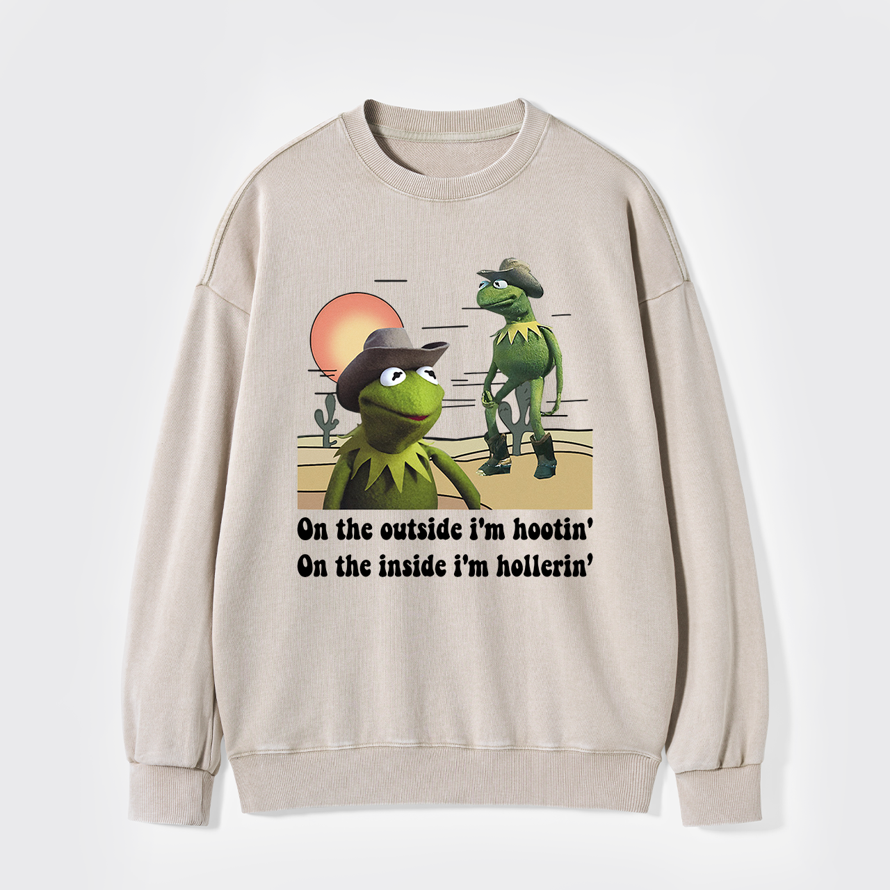 On The Outside I'm Hootin' On The Inside I'm Hollerin' Washed Sweatshirts