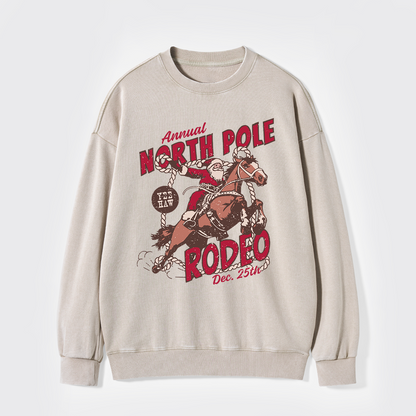 North Pole Rodeo Crewneck Washed Sweatshirts