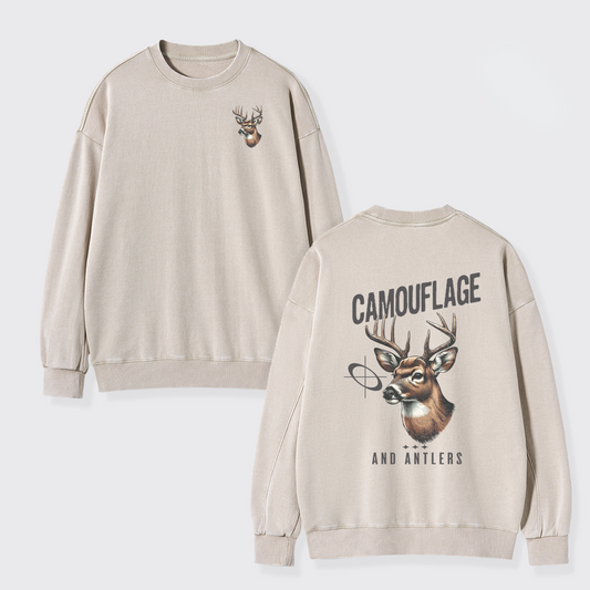 Camouflage Deer Hunting Washed Sweatshirts