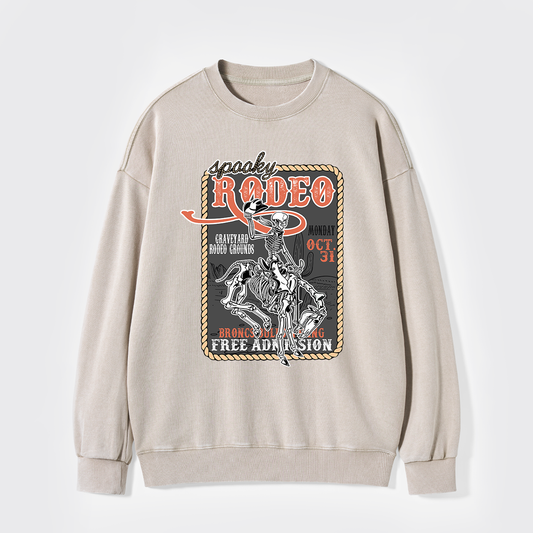 Funny Skeletons In Weird Rodeo Washed Sweatshirts