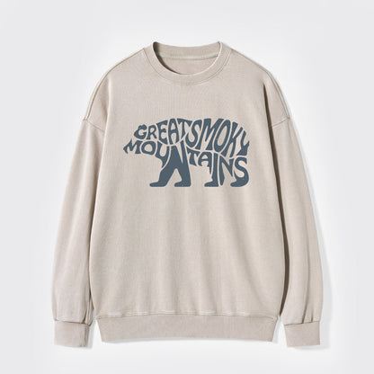 Great Smoky Mountains In A Bear Washed Sweatshirts