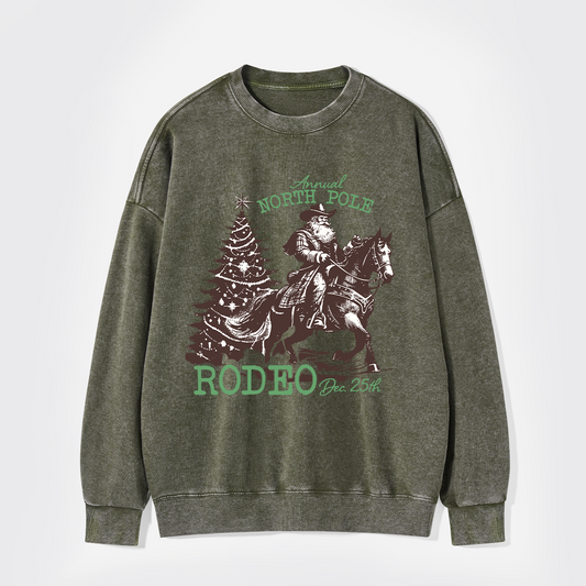 Cowboy Santa Western Christmas Washed Sweatshirts