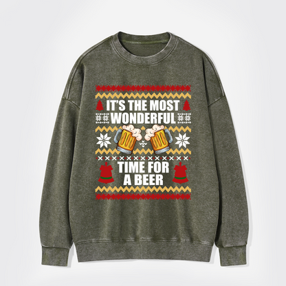 It's The Most Wonderful Time For A Beer Washed Sweatshirts