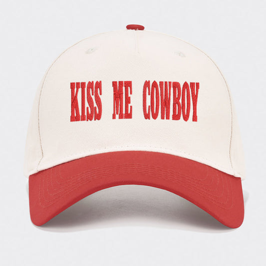 Kiss Me Cowboy Embroidered Baseball Cap