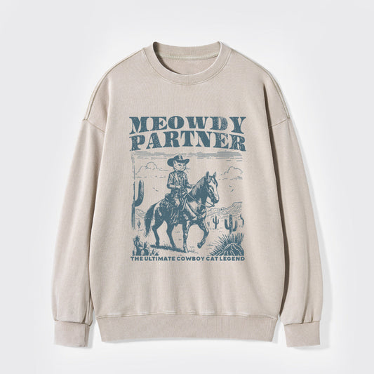 The Ultimate Cowboy Cat Legend Washed Sweatshirts