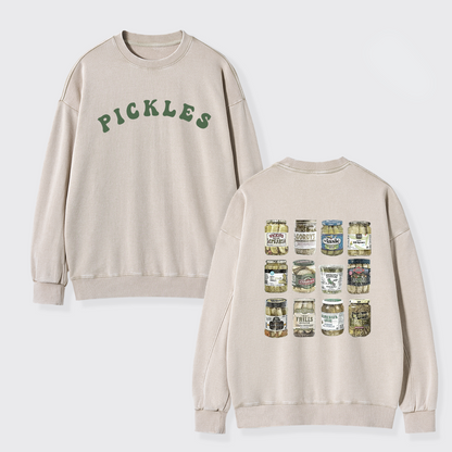 Canned Pickles Lovers Vintage Washed Sweatshirts