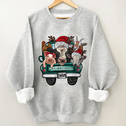 Attend A Christmas Party With Three Farm Pets Sweatshirt