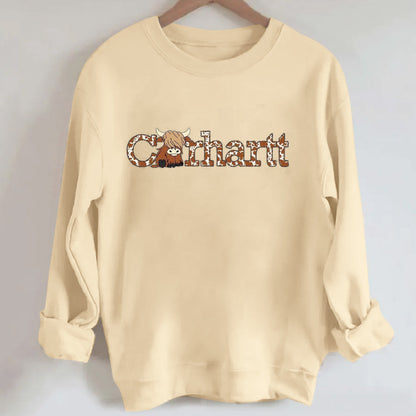 Highland Cow Western Sweatshirt