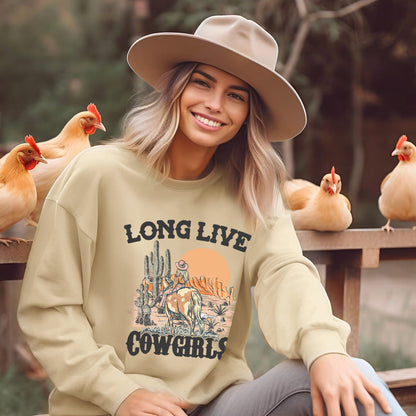 Long Live Cowgirls Riding in the Desert Sweatshirt